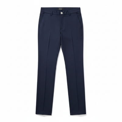 Navy Blue Slim Fit Tailored Trousers for Women