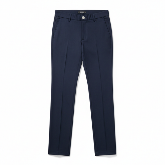 Navy Blue Slim Fit Tailored Trousers for Women