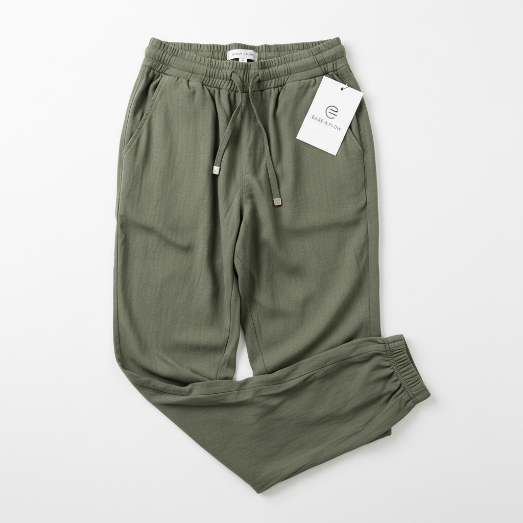 Olive Green Relaxed Fit Trousers for Women